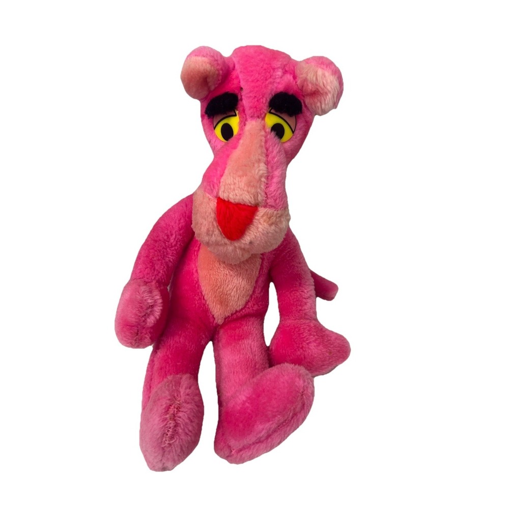 Vintage 1980 PINK PANTHER Mighty‎ Star Plush Stuffed Animal Weighted RARE 11.5"